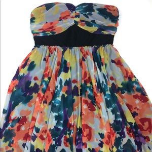 Strapless floral dress